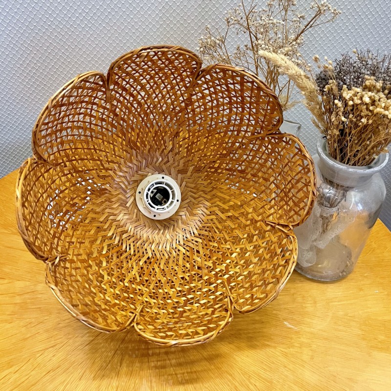 Abat-Jour En Tissu Imprimé Fleurs Vintage Abat