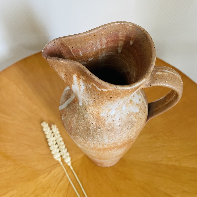 Récipient Traditionnel Français Pichet Grès Rouge 1L - Poterie Turgis - Fait Main En France - Calvados Vinaigrier Avec Robinet